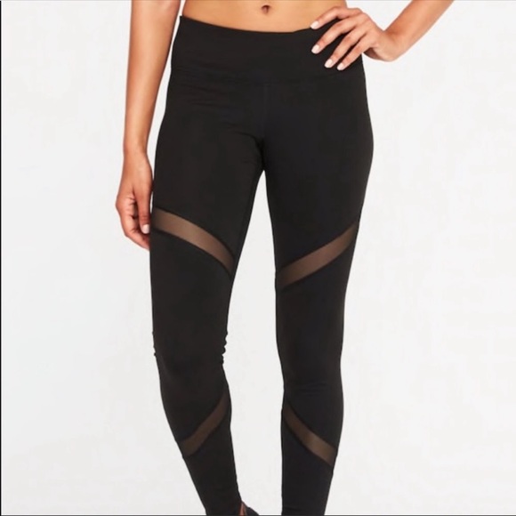 Old Navy Pants - [Old Navy] Active Black Leggings Mesh Insets